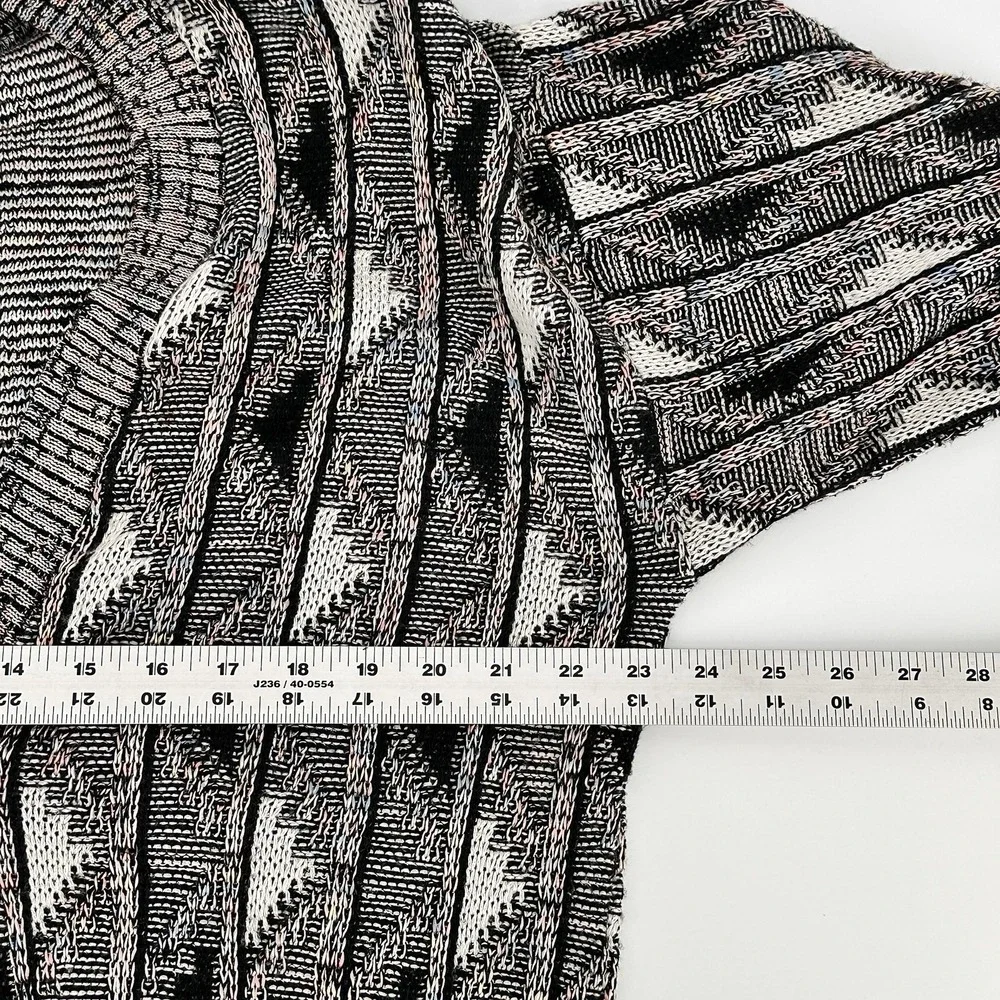 Vintage Protege Sweater Mens S Knit Cardigan Geometric Pattern 90s Pullover USA